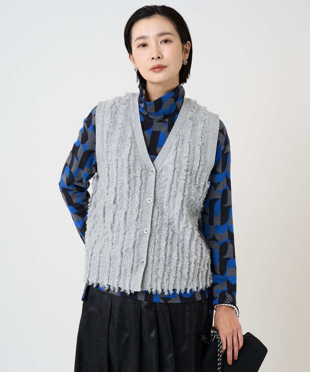 PZKAD38180 GEORGES RECH(ジョルジュ・レッシュ) [日本製]起毛ジャガードハイネックプルオーバー グリーン