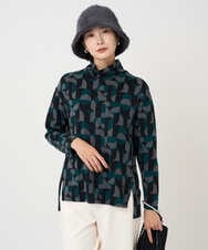 PZKAD38180 GEORGES RECH(ジョルジュ・レッシュ) [日本製]起毛ジャガードハイネックプルオーバー グリーン