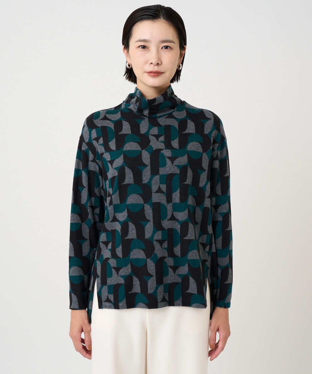 PZKAD38180 GEORGES RECH(ジョルジュ・レッシュ) [日本製]起毛ジャガードハイネックプルオーバー グリーン