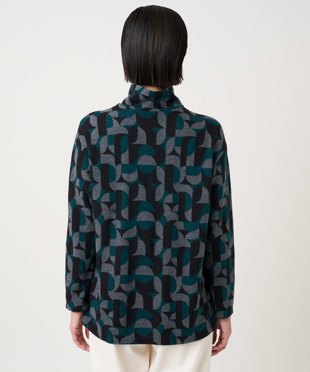 PZKAD38180 GEORGES RECH(ジョルジュ・レッシュ) [日本製]起毛ジャガードハイネックプルオーバー グリーン