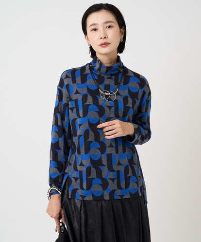 PZKAD38180 GEORGES RECH [日本製]起毛ジャガードハイネックプルオーバー