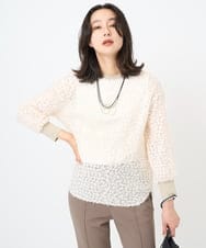 PZKAE57230 GEORGES RECH(ジョルジュ・レッシュ) フェザーチュールプルオーバー アイボリー