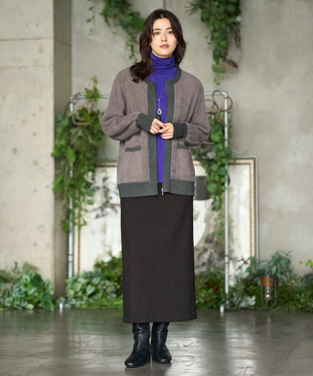 PZKAG26180 GEORGES RECH(ジョルジュ・レッシュ) ベアテンハイネックカットソー パープル