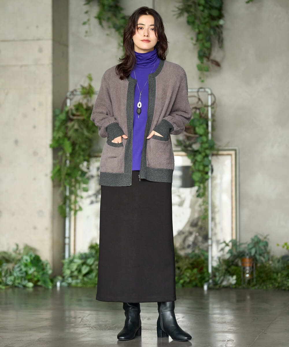 PZKAG26180 GEORGES RECH(ジョルジュ・レッシュ) ベアテンハイネックカットソー パープル
