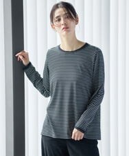 PZKAG28190 GEORGES RECH(ジョルジュ・レッシュ) チュールドッキングボーダーカットソー ブラック