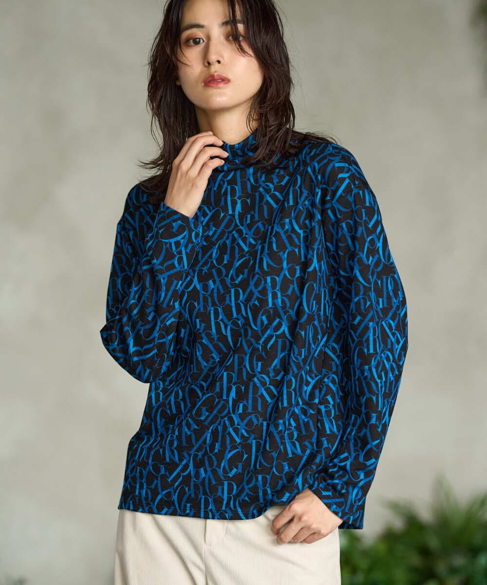 PZKAG33230 GEORGES RECH  [日本製]ダブルフェイスボトルネックロゴカットソー