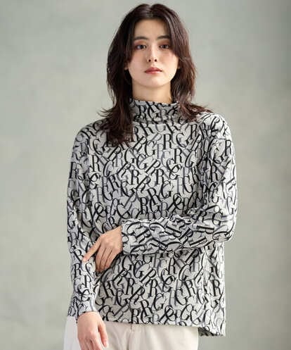 PZKAG33230 GEORGES RECH [日本製]ダブルフェイスボトルネックロゴカットソー