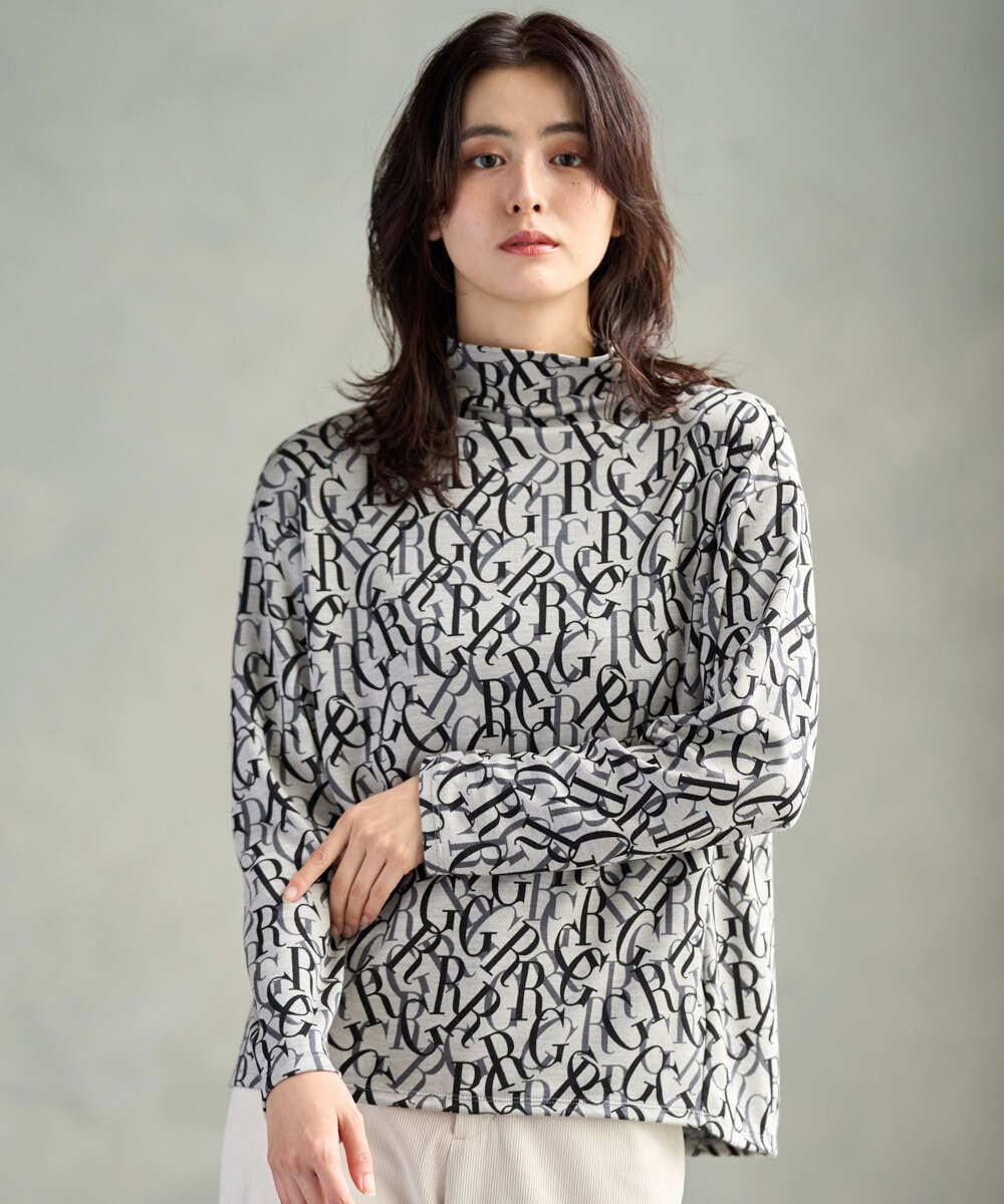 PZKAG33230 GEORGES RECH  [日本製]ダブルフェイスボトルネックロゴカットソー