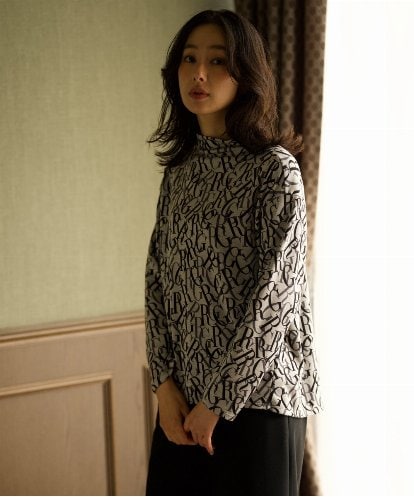PZKAG33230 GEORGES RECH  [日本製]ダブルフェイスボトルネックロゴカットソー