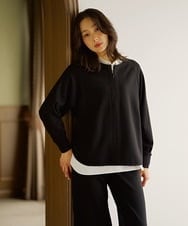 PZKAG42270 GEORGES RECH(ジョルジュ・レッシュ)  [セットアップ対応]ジャージーハーフジッププルオーバー ブラック