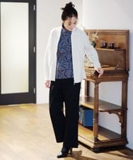 PZKAG48230 GEORGES RECH(ジョルジュ・レッシュ) [日本製]起毛ジャガードハイネックカットソー ブルー