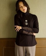 PZKAG55190 GEORGES RECH(ジョルジュ・レッシュ) チュールドッキングハイネックカットソー ライトグレー