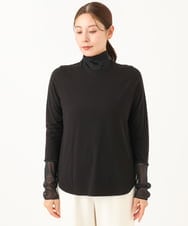 PZKAG55190 GEORGES RECH(ジョルジュ・レッシュ) チュールドッキングハイネックカットソー ライトグレー