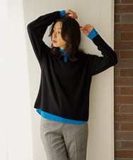 PZKAG56190 GEORGES RECH(ジョルジュ・レッシュ) ウール混ベアテンハイネックカットソー ブルー