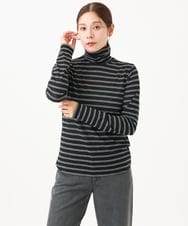 PZKAH07160 GEORGES RECH(ジョルジュ・レッシュ) シアーボーダーハイネックカットソー ブラック
