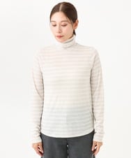 PZKAH07160 GEORGES RECH(ジョルジュ・レッシュ) シアーボーダーハイネックカットソー ブラック