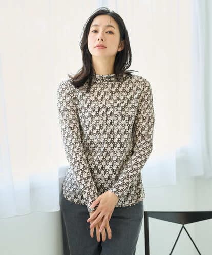 PZKAI08190 GEORGES RECH  [日本製]モノグラムシアーハイネックカットソー