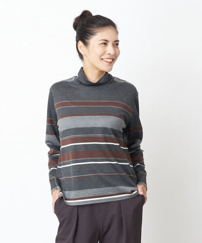 PZKAS68250 GEORGES RECH ボーダーハイネックカットソー