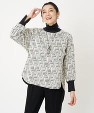 PZKAW11290 GEORGES RECH(ジョルジュ・レッシュ)  [日本製]ジグザグジャガードプルオーバー ブラック