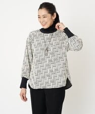 PZKAW11290 GEORGES RECH(ジョルジュ・レッシュ)  [日本製]ジグザグジャガードプルオーバー ブラック