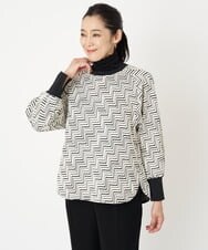 PZKAW11290 GEORGES RECH(ジョルジュ・レッシュ)  [日本製]ジグザグジャガードプルオーバー ブラック