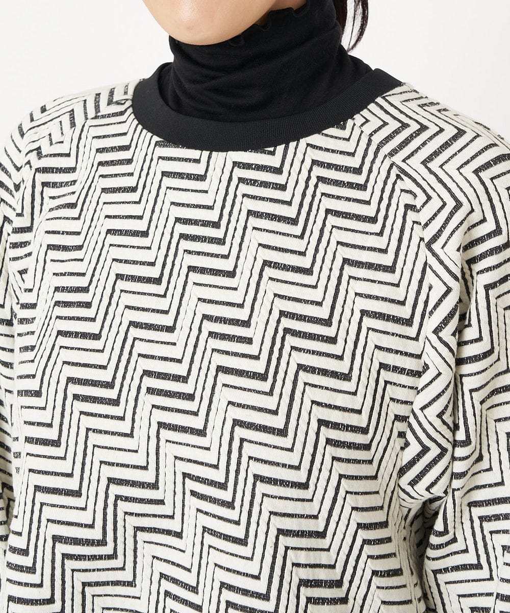 PZKAW11290 GEORGES RECH(ジョルジュ・レッシュ)  [日本製]ジグザグジャガードプルオーバー ブラック