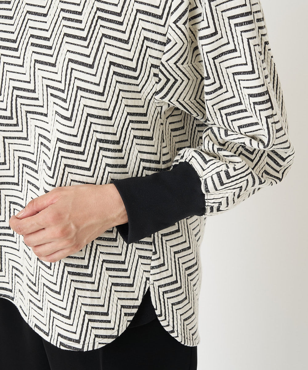 PZKAW11290 GEORGES RECH(ジョルジュ・レッシュ)  [日本製]ジグザグジャガードプルオーバー ブラック