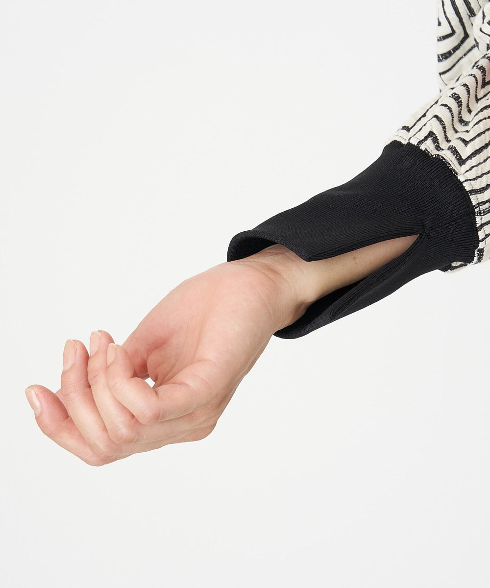 PZKAW11290 GEORGES RECH(ジョルジュ・レッシュ)  [日本製]ジグザグジャガードプルオーバー ブラック