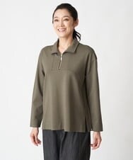 PZKAX67210 GEORGES RECH(ジョルジュ・レッシュ)  [日本製]ハーフジップダンボールプルオーバー カーキ