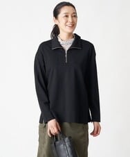 PZKAX67210 GEORGES RECH(ジョルジュ・レッシュ)  [日本製]ハーフジップダンボールプルオーバー ブラック