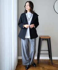 PZKCD60180 GEORGES RECH(ジョルジュ・レッシュ)  [日本製]ボトルネックフレンチスリーブテディベスト ライトブルー