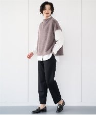 PZKCD60180 GEORGES RECH(ジョルジュ・レッシュ)  [日本製]ボトルネックフレンチスリーブテディベスト ライトブルー