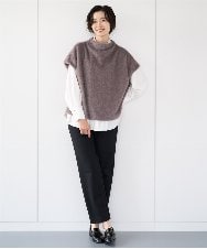 PZKCD60180 GEORGES RECH(ジョルジュ・レッシュ)  [日本製]ボトルネックフレンチスリーブテディベスト ライトブルー