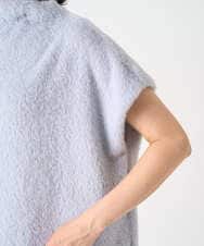 PZKCD60180 GEORGES RECH(ジョルジュ・レッシュ)  [日本製]ボトルネックフレンチスリーブテディベスト ライトブルー