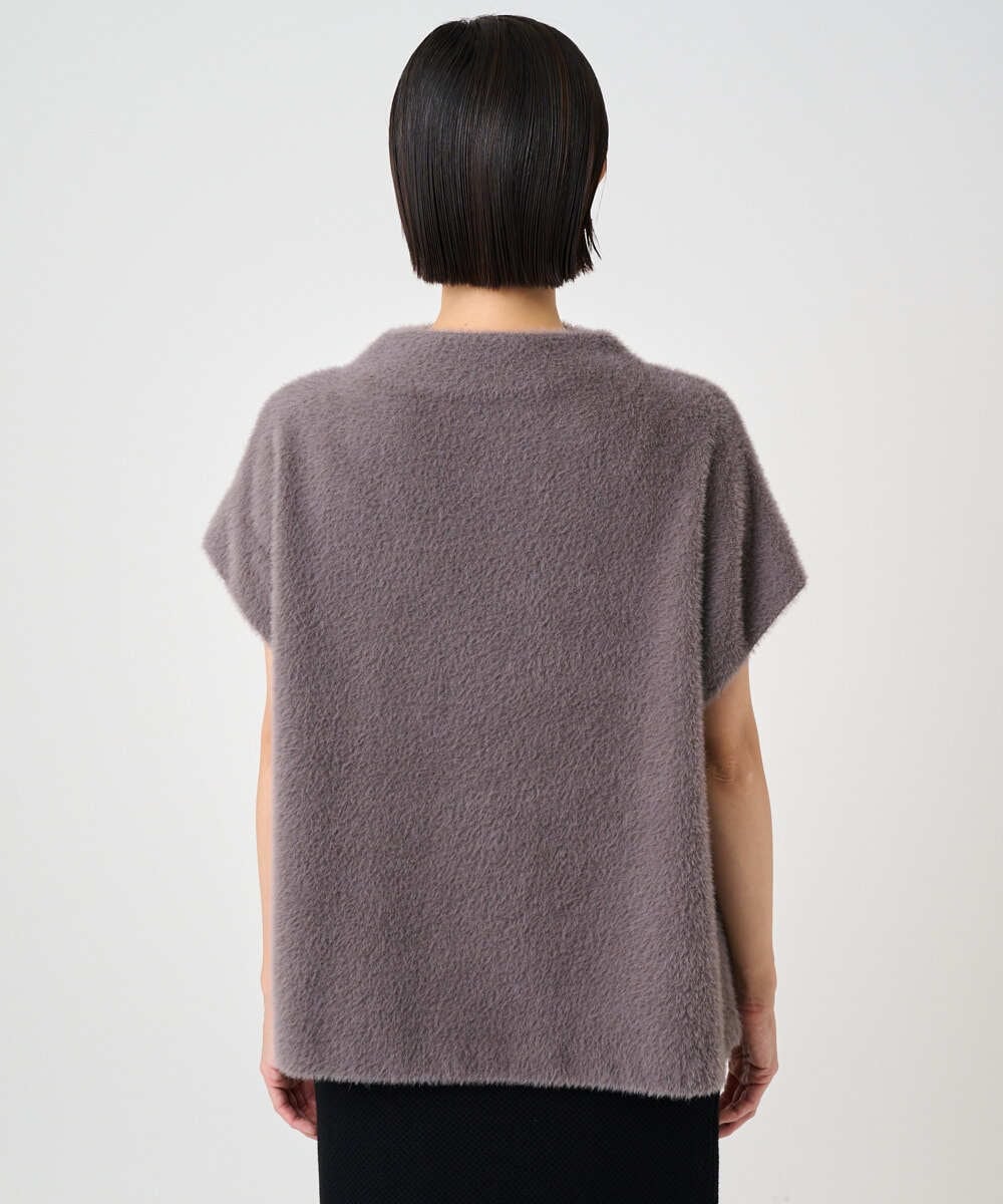 PZKCD60180 GEORGES RECH(ジョルジュ・レッシュ)  [日本製]ボトルネックフレンチスリーブテディベスト ベージュ