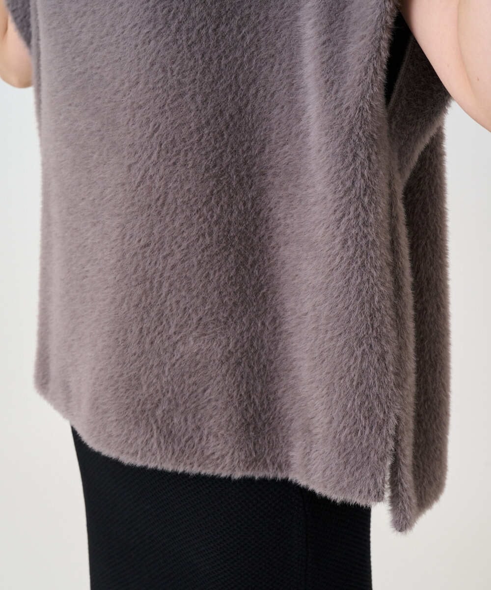 PZKCD60180 GEORGES RECH(ジョルジュ・レッシュ)  [日本製]ボトルネックフレンチスリーブテディベスト ベージュ