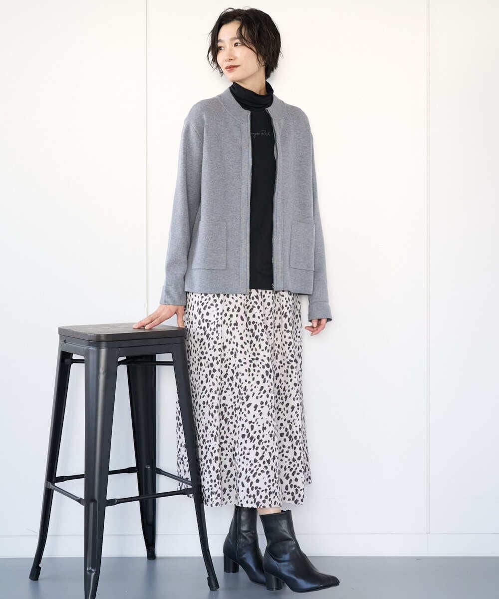 PZKCD63130 GEORGES RECH(ジョルジュ・レッシュ) ベアテンジャージーハイネックロゴカットソー ライトグレー