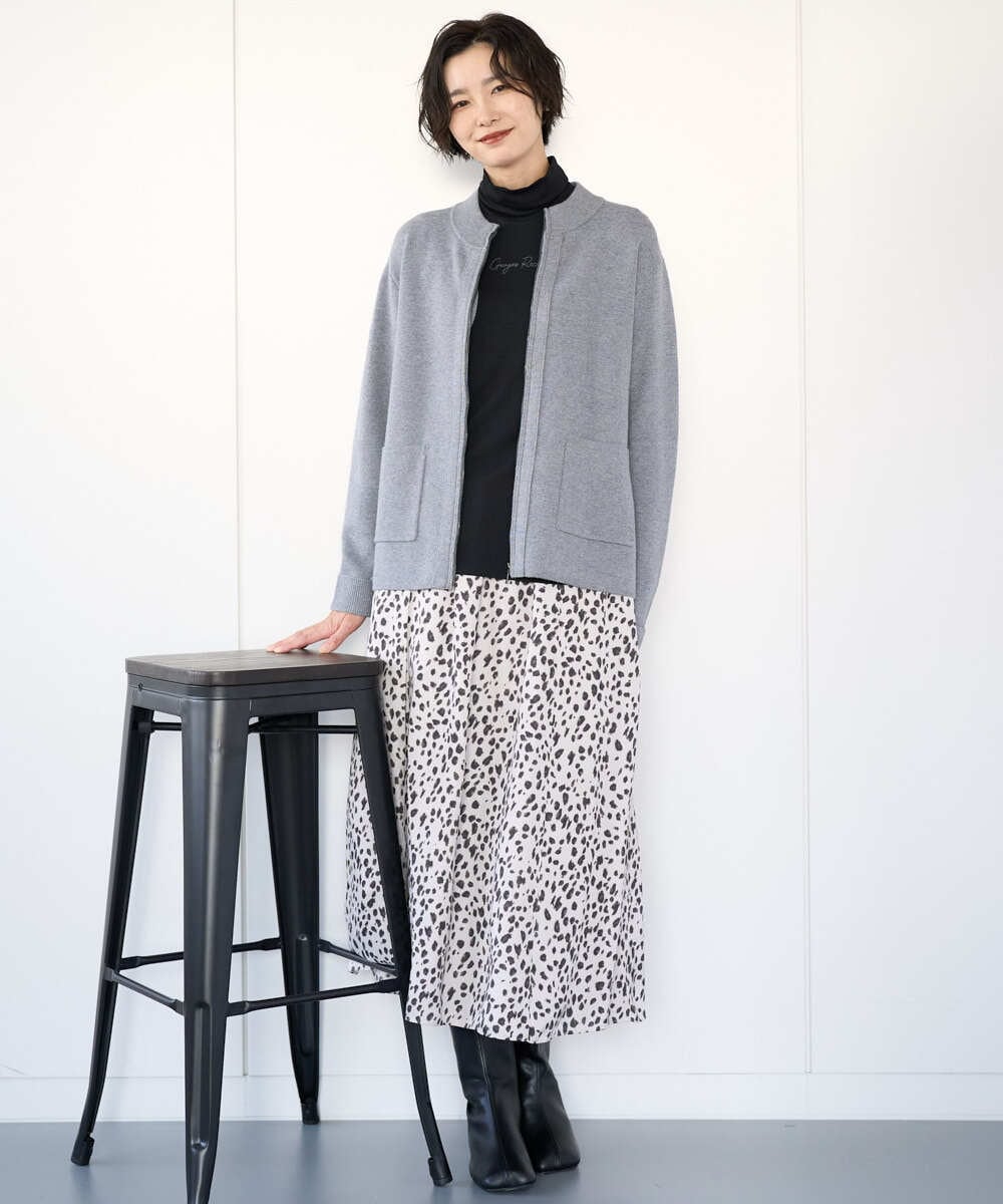 PZKCD63130 GEORGES RECH(ジョルジュ・レッシュ) ベアテンジャージーハイネックロゴカットソー ライトグレー