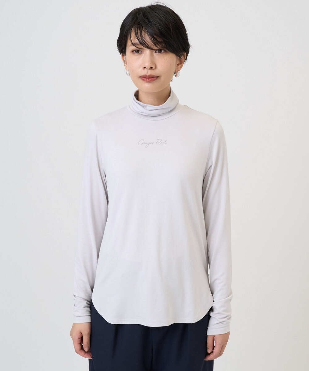 PZKCD63130 GEORGES RECH(ジョルジュ・レッシュ) ベアテンジャージーハイネックロゴカットソー ライトグレー