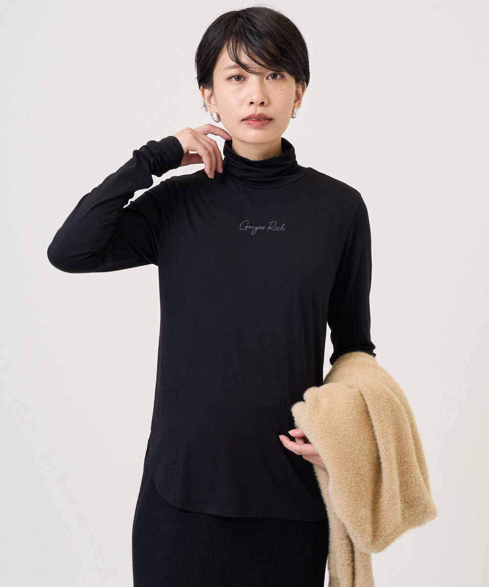 PZKCD63130 GEORGES RECH(ジョルジュ・レッシュ) ベアテンジャージーハイネックロゴカットソー ブラック