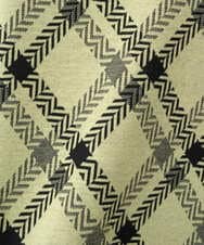 PZKCE72150 GEORGES RECH(ジョルジュ・レッシュ) へリンボンラインジャガードハイネックカットソー ブラック