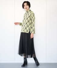 PZKCE72150 GEORGES RECH(ジョルジュ・レッシュ) へリンボンラインジャガードハイネックカットソー ブラック