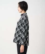 PZKCE72150 GEORGES RECH(ジョルジュ・レッシュ) へリンボンラインジャガードハイネックカットソー ブラック