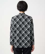 PZKCE72150 GEORGES RECH(ジョルジュ・レッシュ) へリンボンラインジャガードハイネックカットソー ブラック