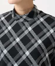 PZKCE72150 GEORGES RECH(ジョルジュ・レッシュ) へリンボンラインジャガードハイネックカットソー ブラック