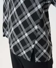 PZKCE72150 GEORGES RECH(ジョルジュ・レッシュ) へリンボンラインジャガードハイネックカットソー ブラック