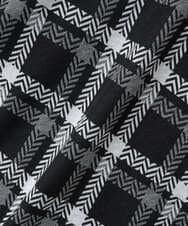 PZKCE72150 GEORGES RECH(ジョルジュ・レッシュ) へリンボンラインジャガードハイネックカットソー ブラック