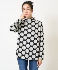 PZKEA23210 GEORGES RECH(ジョルジュ・レッシュ)  [日本製]ダブルフェイスボトルネックフレアカットソー ブラック系