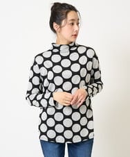 PZKEA23210 GEORGES RECH(ジョルジュ・レッシュ)  [日本製]ダブルフェイスボトルネックフレアカットソー ブラック系