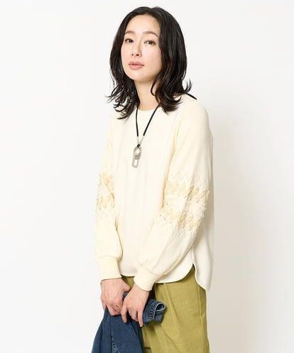 PZKEA31270  クロスサーモテープ刺繍ジャージープルオーバー